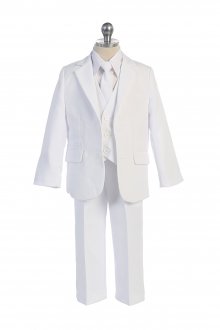 White 5 Piece Boys Suit Style SA-018-WH